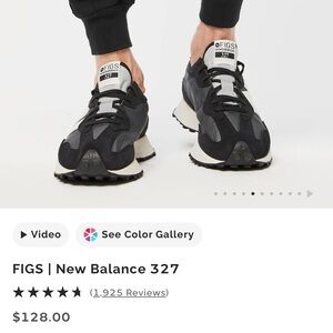 FIGS x New Balance 327 Black Sneakers Women’s Size 7.5